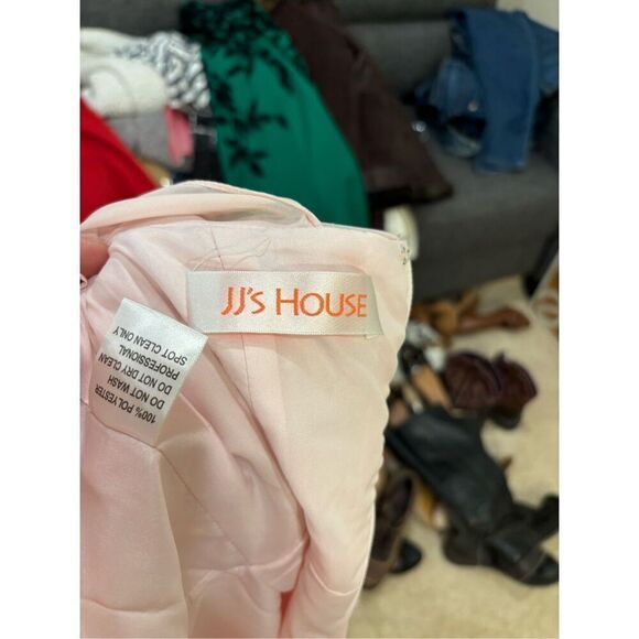 JJ’s House Women's A-line Ruffle Chiffon Bridesmaid Dress Blush Pink Size 2 NWT - Picture 8 of 12